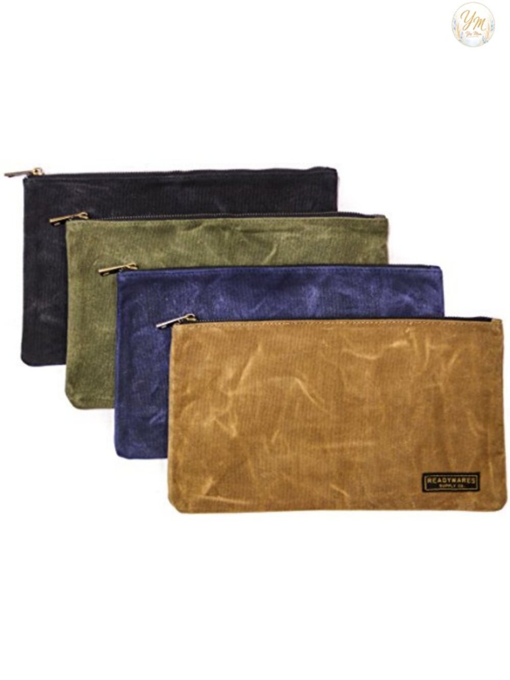 Heavy Duty Waxed Canvas Zipper Tool Pouch 4-Pack Water Resistant Organizer